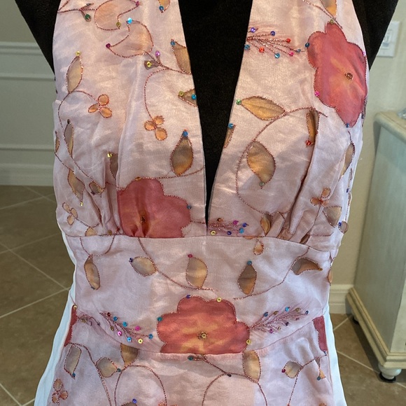 Lena Medoyeff halter dress, panels added on sides to make bigger fits like 8 - Picture 5 of 15